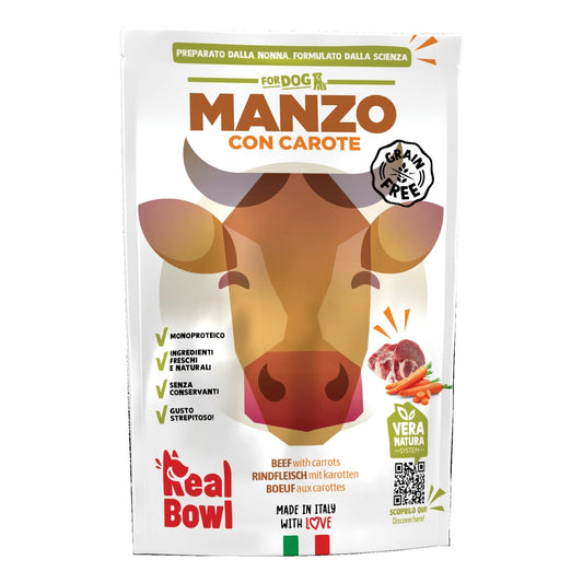 Real bowl busta singola manzo senza cereali 150 g