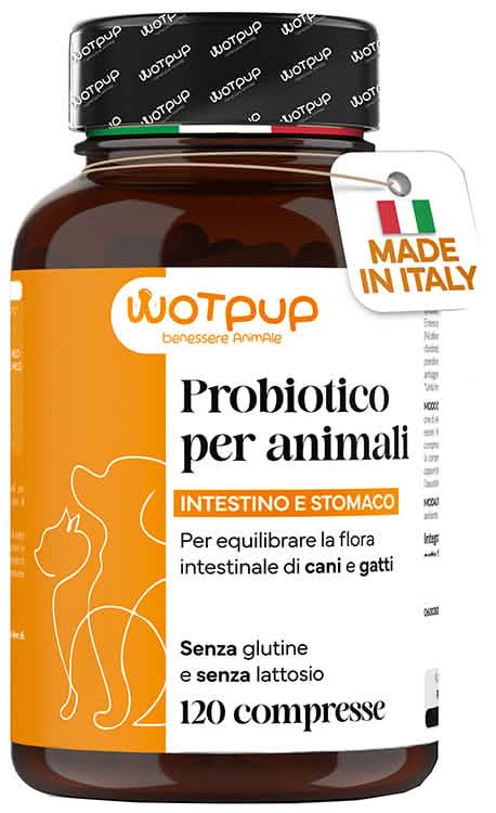 Wotpup probiotici cani gatti 120 compresse senza glutine e lattosio