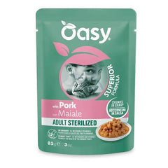 Oasy wet cat bocconcini adult sterilized maiale 85 g