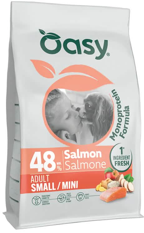 Oasy dry dog monoprotein adult small/mini salmone 6 kg