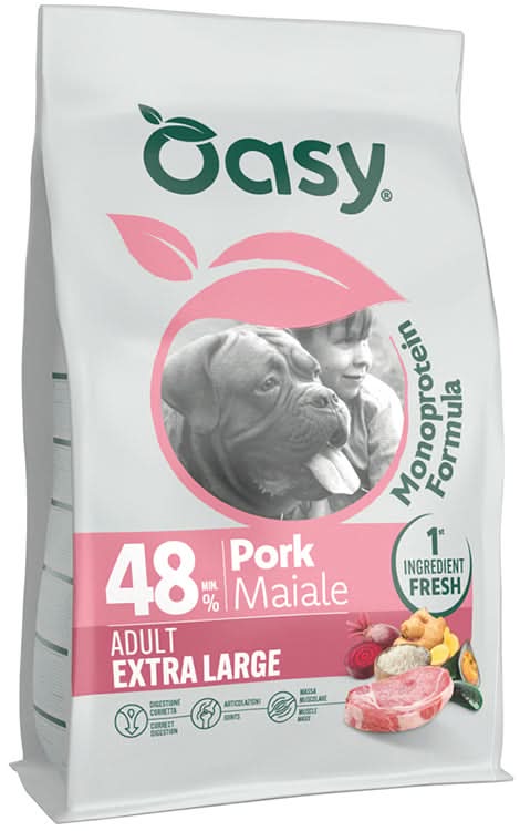 Oasy dry dog monoprotein adult extra/large maiale 10 kg