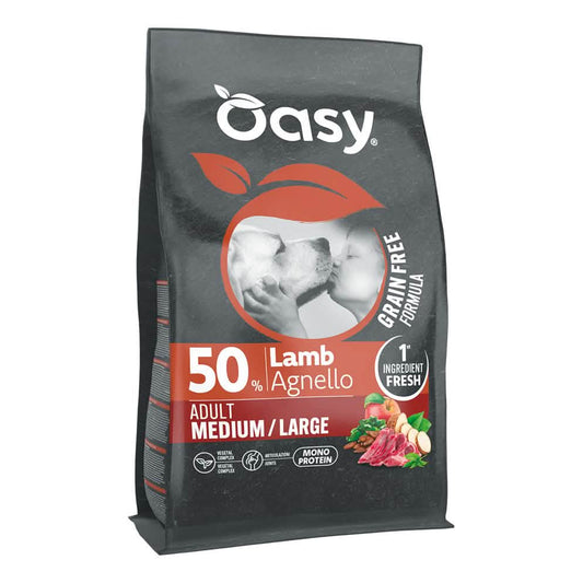 Oasy dry dog grain free adult medium/large agnello 2 kg