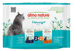 Almo nature functional cat multi pouch urinary help con pesce & urinary help con pollo 4 x 70 g