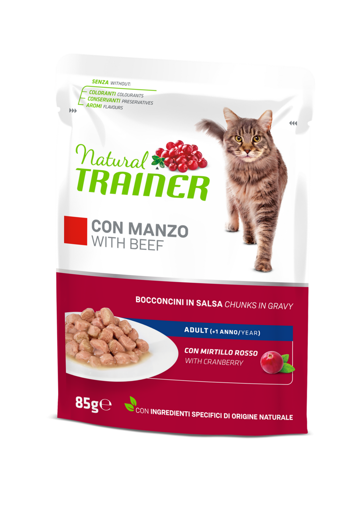Natural trainer cat adult with beef busta 85 g