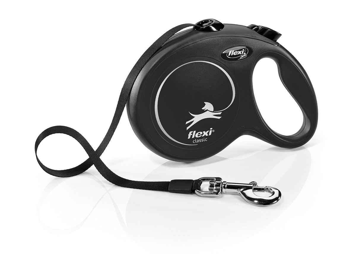 Flexi new classic in fettuccia l 5m nero