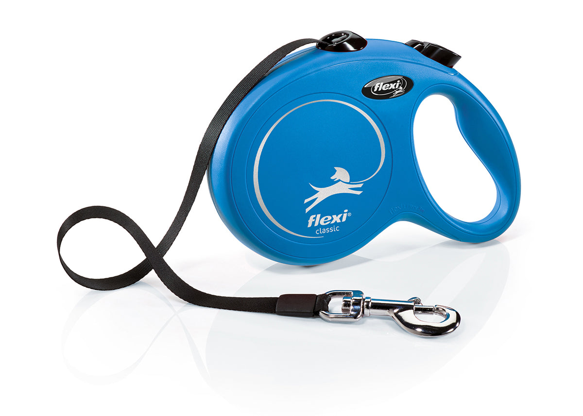 Flexi new classic in fettuccia l 5m blu