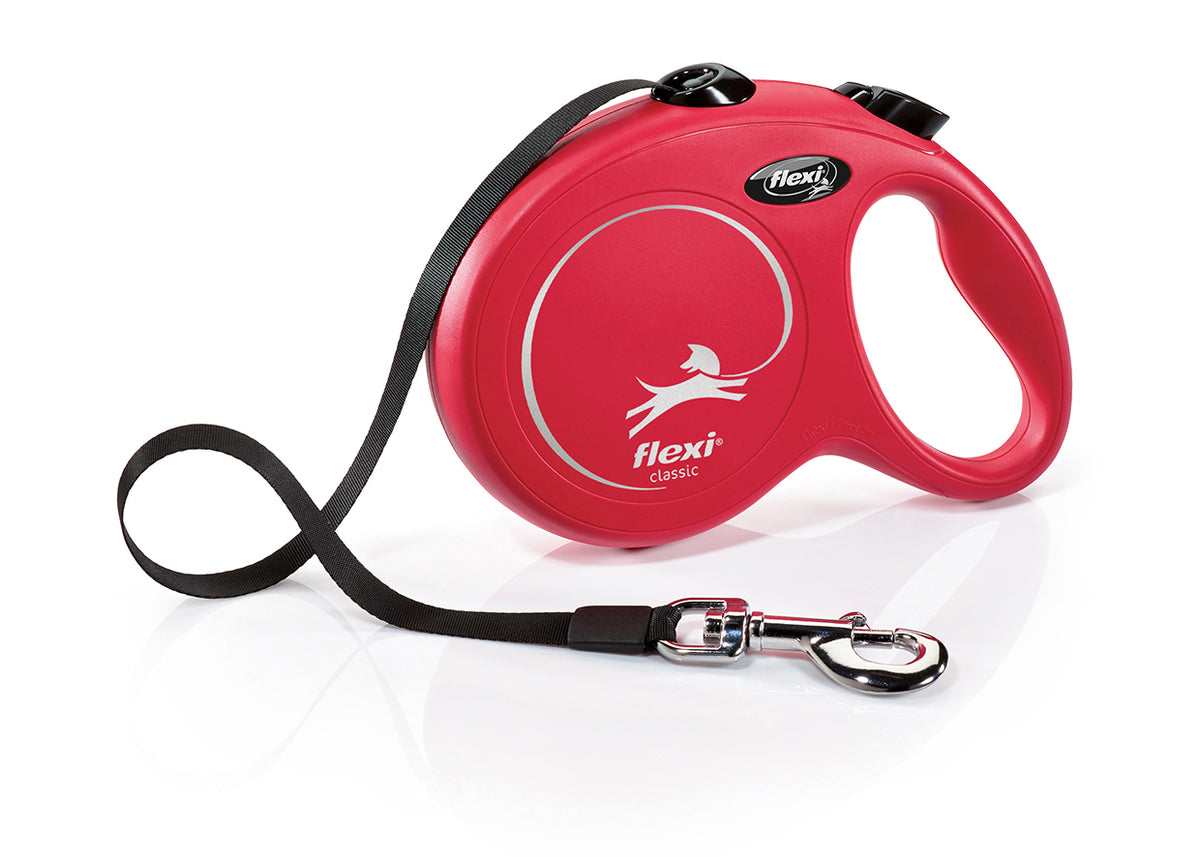 Flexi new classic in fettuccia l 5m rosso
