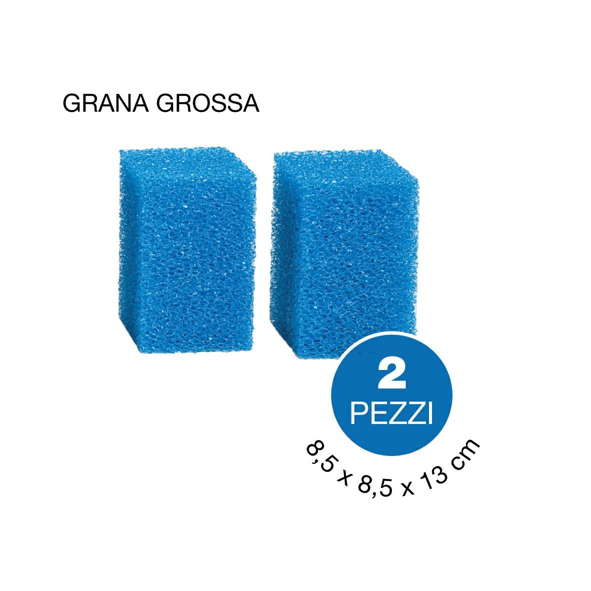 Mantovani Pet Diffusion Blubios FoamBios spugna filtrante grana grossa 2 pezzi 8,5 x 8,5 x 13 cm
