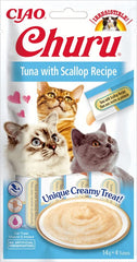 INABA GATTO SNACK CHURU CF. (4X14) GR RICETTA DI TONNO & CAPESANTE