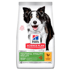 HILLS CANINE ADULT 7+ YOUTHFUL VITALITY MEDIUM CHICKEN 12 KG NEW