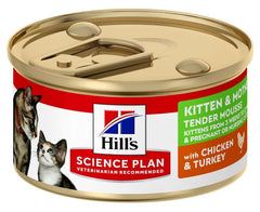 HILLS FELINE KITTEN&MOTHER MOUSSE TACCHINO & POLLO LATTINA 85 GR