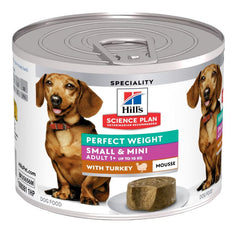 HILLS CANINE ADULT SMALL&MINI PERFECT WEIGHT MOUSSE TACCHINO LATTINA 200 GR