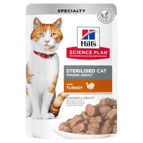 HILLS FELINE YOUNG ADULT STERILISED TURKEY BUSTA 85 GR