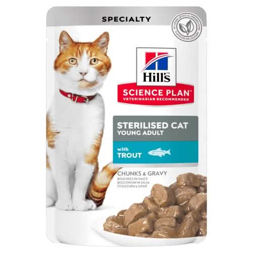 HILLS FELINE YOUNG ADULT STERILISED TROUT BUSTA 85 GR