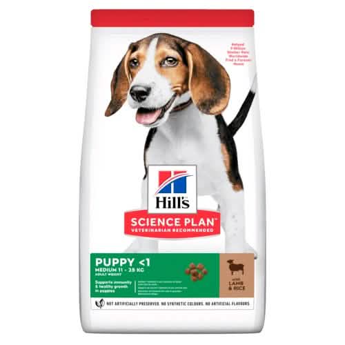 Hills Canine Puppy Medium Lamb & Rice 12 kg - Alimento Completo per Cuccioli