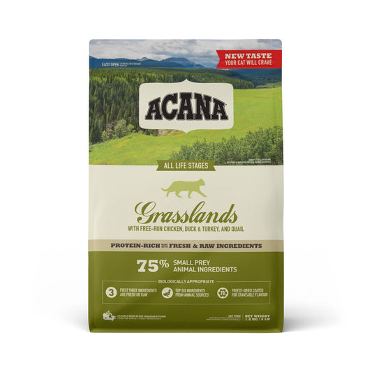 Acana Gatto Grasslands Pollo, Anatra, Tacchino & Quaglia 1,8kg