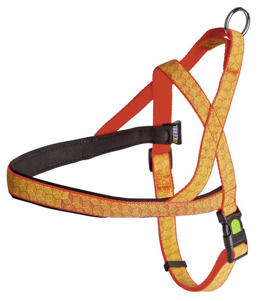 Cintura Pettorina Norvegese Riflettente KERBL - 20 mm x 65-85 cm Nero/Arancio