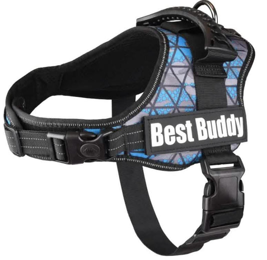 Pettorina in Nylon con Imbottitura Best Buddy Pluto Azzurro Camouflage