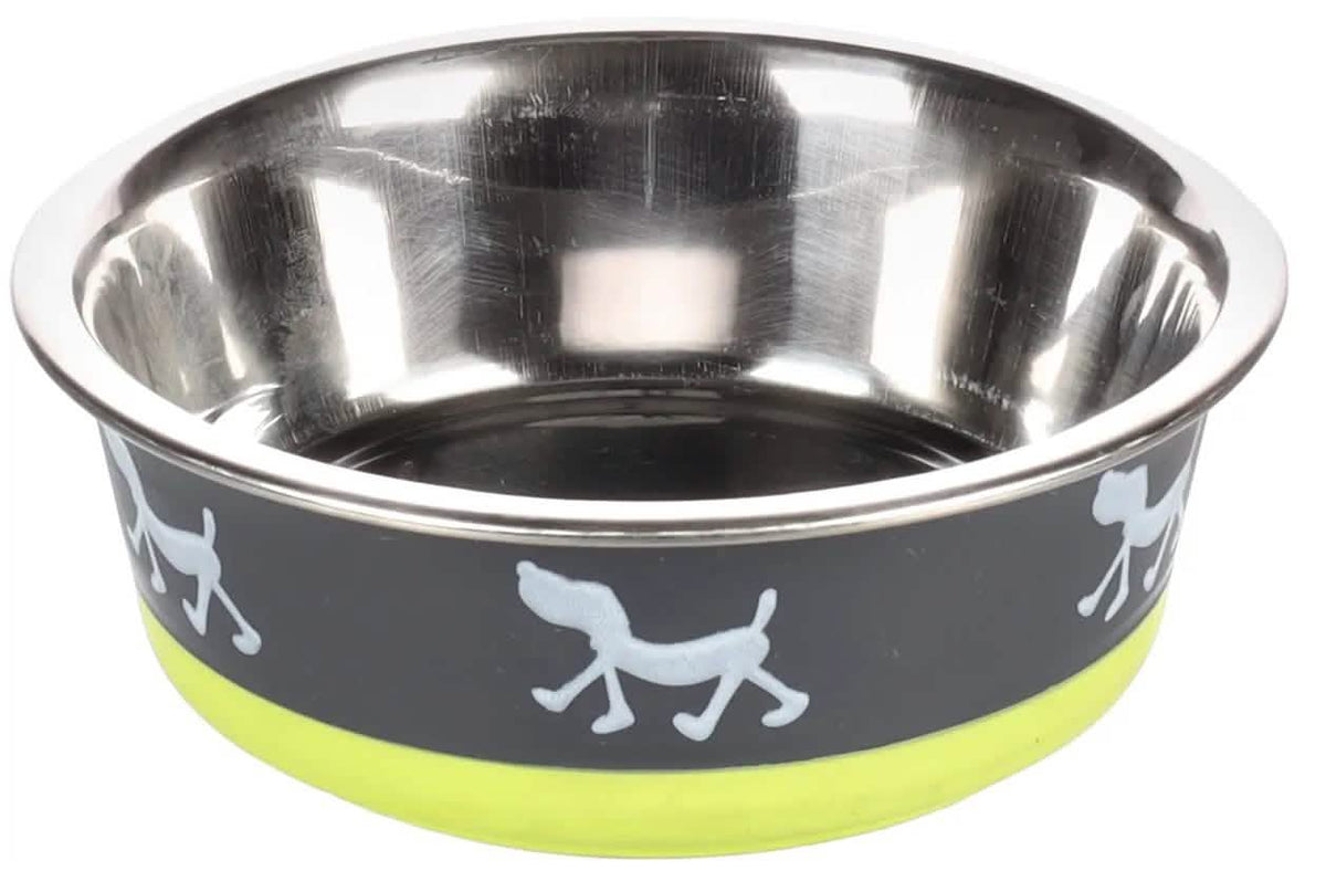 Ciotola in Acciaio Inox Silhouette Flamingo 14 cm 400 ml Grigio/Verde Lime