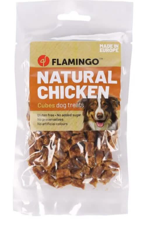 FLAMINGO CANE SNACK NATURE CUBETTI DI POLLO 80 GR