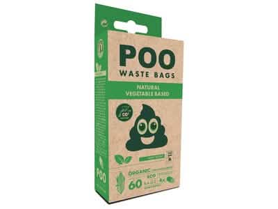 Borse per Rifiuti POO - Sacchetti Igienici a Base Vegetale con Profumo di Menta (4x15pz)