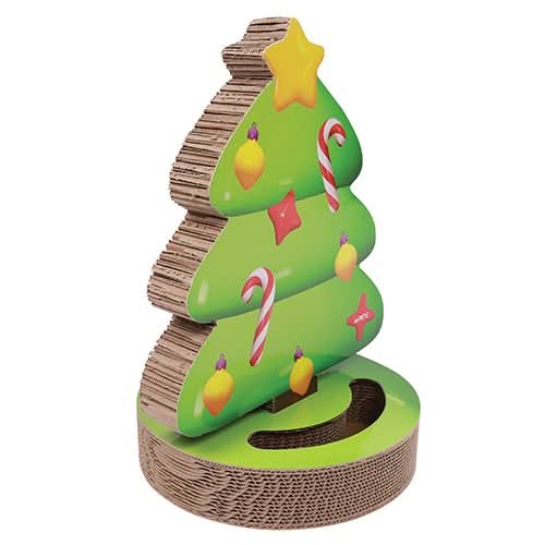 M-PETS XMAS Tiragraffi per Gatti - Albero di Natale 42x32x5 cm