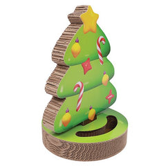 M-PETS XMAS GATTO TIRAGRAFFI IN CARTONE ALBERO DI NATALE 42X32X5 CM