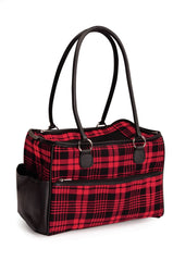 Trasportino Borsa Scozzese CAMON 41x24x30 cm Rosso/Nero