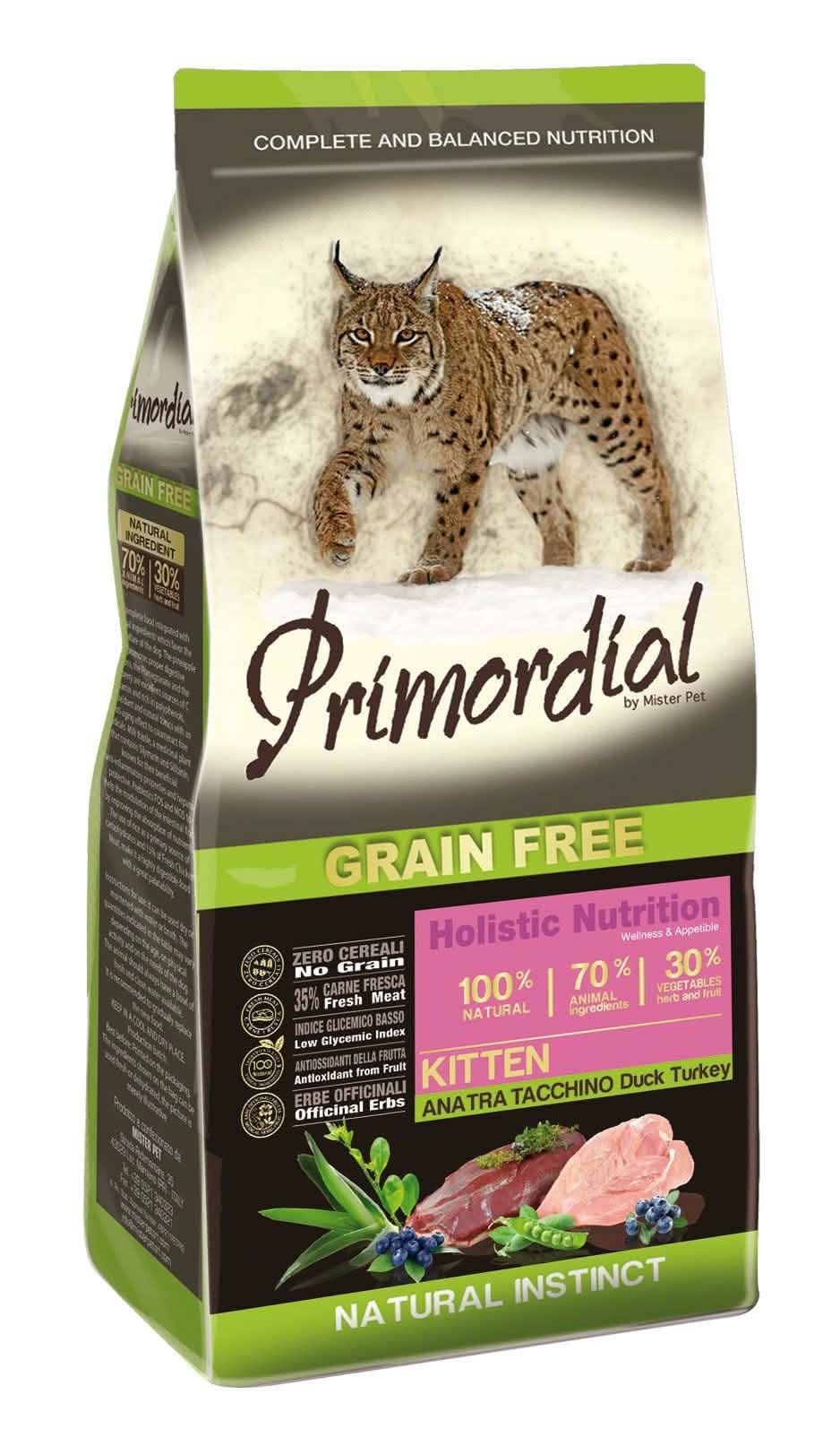 Primordial Gatto Kitten Anatra e Tacchino 400 g