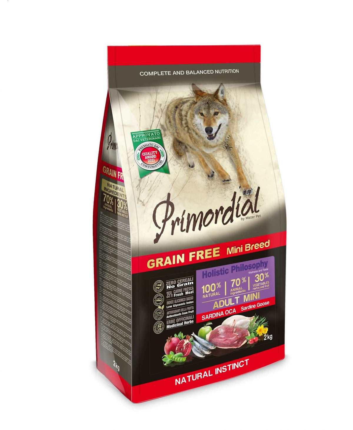 Primordial Cane Adulto Mini Sardina e Oca 2 kg