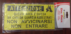 Cartello Area Difesa Cani - Sicurezza per il Tuo Spazio