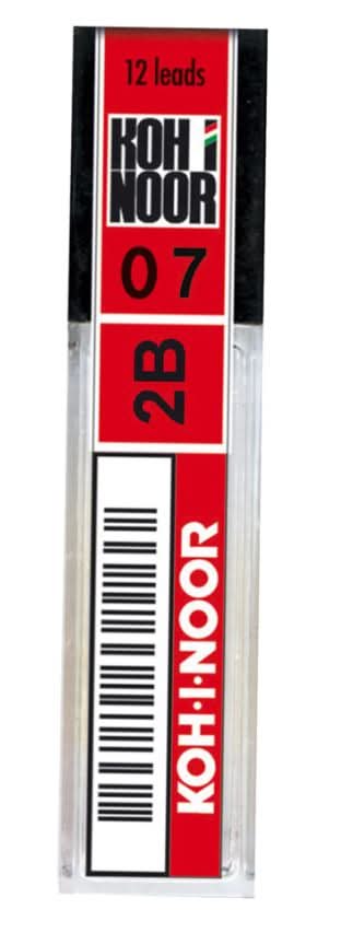 Mine Mina 0,7 mm 2B KOH NOOR - Astuccio da 12 Mine