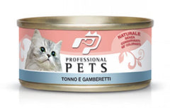 PET PROFESSIONAL GATTO ADULTO TONNO & GAMBERETTI LATTINA 70 GR