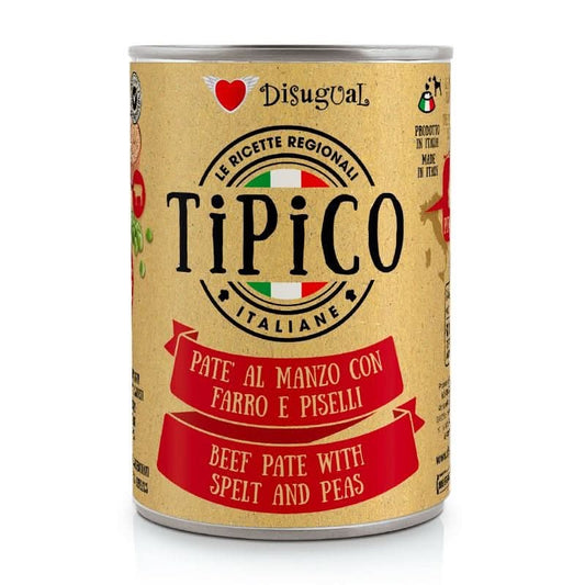 Disugual Cane Tipico Adulto Manzo, Farro & Piselli Lattina 400 gr
