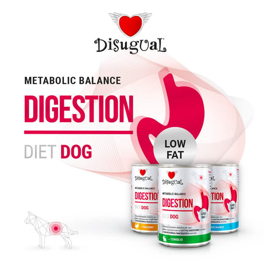 DISUGUAL Cane Diet Digestione Low Fat Pesce Bianco 400 gr