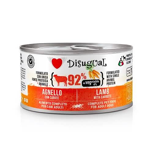 Cibo Umido Disigual Cane Vegetale Adulto Agnello & Carote - Lattina 150 gr