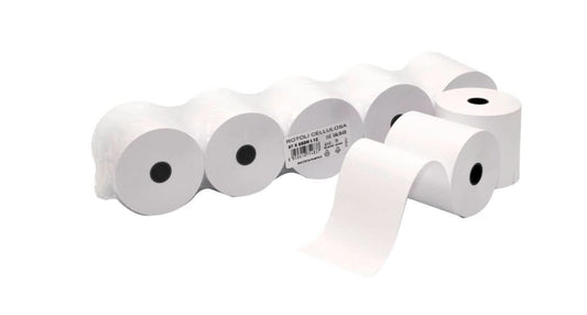 Carta in Rotolo Pura Cellulosa per Calcolatrici 57mm x 65mm Bianco - Confezione da 5 Rotoli