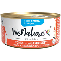 WENATURE GATTO LATTINA IN ACQUA DI COTTURA ADULTO TONNO & GAMBERETTI 85 GR