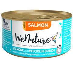 WENATURE GATTO LATTINA IN JELLY ADULTO SALMONE & PESCIOLINI BIANCHI 85 GR