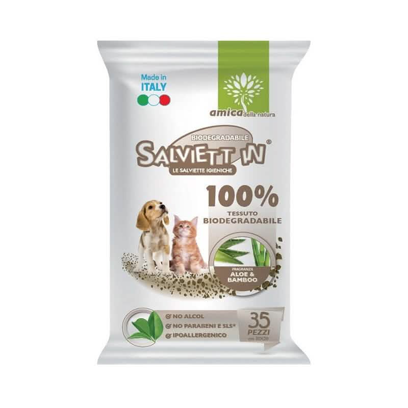 Salviette Igieniche Biodegradabili Aloe & Bamboo - Confezione da 35 pz