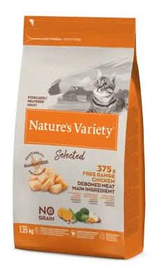 NATURES VARIETY GATTO SELECTED ADULTO STERILIZZATO POLLO ALLEVATO A TERRA 1,25 KG