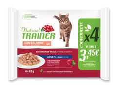 TRAINER GATTO NATURAL ADULTO SALMONE FLOWPACK CF. (4X85) GR