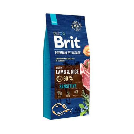 BRIT PREMIUM BY NATURE Cane Adulto Sensitive Agnello & Riso 15 kg
