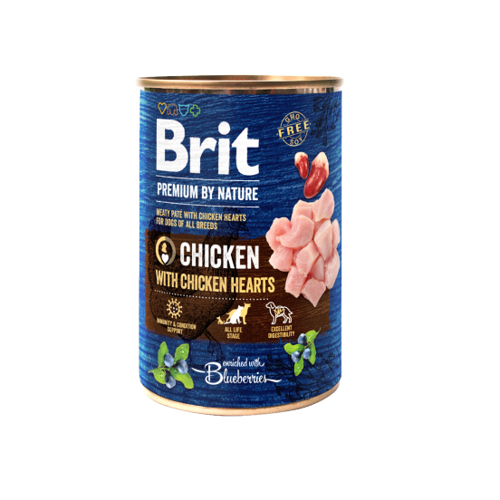 BRIT Premium by Nature Cane Lattina Adulti Pollo & Cuori di Pollo 800 gr