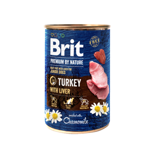BRIT PREMIUM BY NATURE Cane Lattina Junior Tacchino e Fegato di Tacchino 400 g